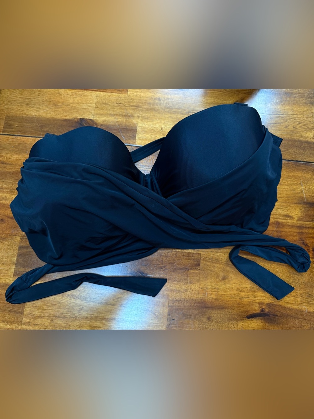 Swimsuits for All Crisscross Cup Sized Underwire Wrap Bikini Top 22 G/H
